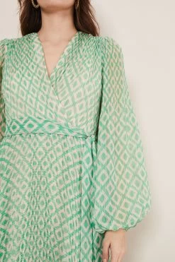 Phase Eight Green Roxanna Pleated Diamond Maxi Dress -Fashion Women 137896s5