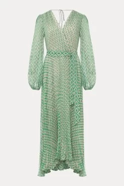 Phase Eight Green Roxanna Pleated Diamond Maxi Dress -Fashion Women 137896s6