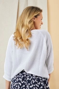 Lakeland Leather Maisie White Relaxed Jumper -Fashion Women 142778s4