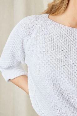 Lakeland Leather Maisie White Relaxed Jumper -Fashion Women 142778s5