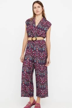 Cortefiel Blue Long Jumpsuit With Belt