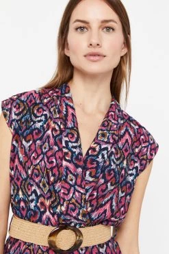 Cortefiel Blue Long Jumpsuit With Belt -Fashion Women 174948s4