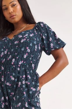 Simply Be Blue Animal Supersoft Jumpsuit -Fashion Women 192495s4