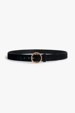 Next Black Faux Suede Belt
