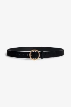 Next Black Faux Suede Belt -Fashion Women 200046s3