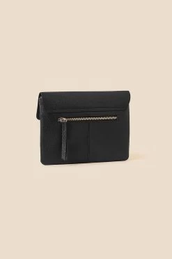 Accessorize Black Leather Cross-Body Messenger Bag -Fashion Women 206633s3