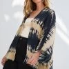 Next Ecru/Navy Tie Dye Effect Kimono -Fashion Women 222 996s