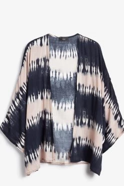 Next Ecru/Navy Tie Dye Effect Kimono -Fashion Women 222996s5