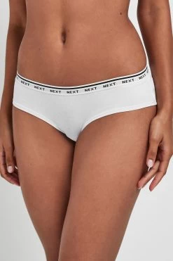Next Monochrome Cotton Rich Logo Knickers 7 Pack -Fashion Women 273631s5