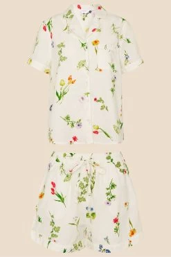 Accessorize Natural Floral Print Dobby Pyjama Set