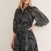 Phase Eight Miriam Black Spot Chiffon Shirt Mini Dress -Fashion Women 346490s