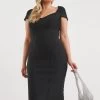 Simply Be Black Contouring Seam Bandage Midi Dress 1 Simply Be Black Contouring Seam Bandage Midi Dress -Fashion Women 372 494s