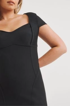 Simply Be Black Contouring Seam Bandage Midi Dress -Fashion Women 372 494s4