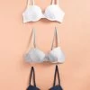 Next Navy Blue/Grey Marl/White First Bras 3 Pack