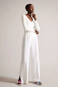 Ted Baker Azzyla Printed Satin White Sliders 11 Ted Baker Azzyla Printed Satin White Sliders -Fashion Women 399537s5