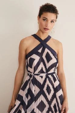 Phase Eight Blue Hestia Diamond Trapeze Maxi Dress 12 Phase Eight Blue Hestia Diamond Trapeze Maxi Dress -Fashion Women 406367s5