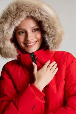 Joules Red Cotsland Hybrid Puffer Parka -Fashion Women 40A891s5