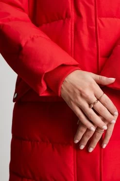 Joules Red Cotsland Hybrid Puffer Parka -Fashion Women 40A891s6