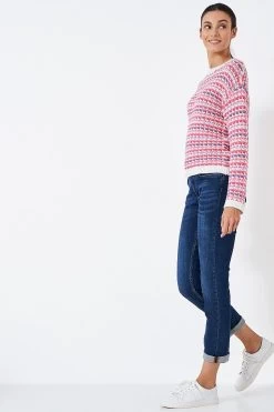 Crew Clothing Company Pink Print Cotton Casual Jumper -Fashion Women 411976s3