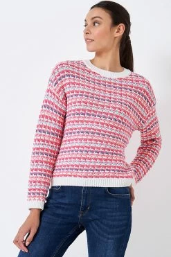 Crew Clothing Company Pink Print Cotton Casual Jumper -Fashion Women 411976s4