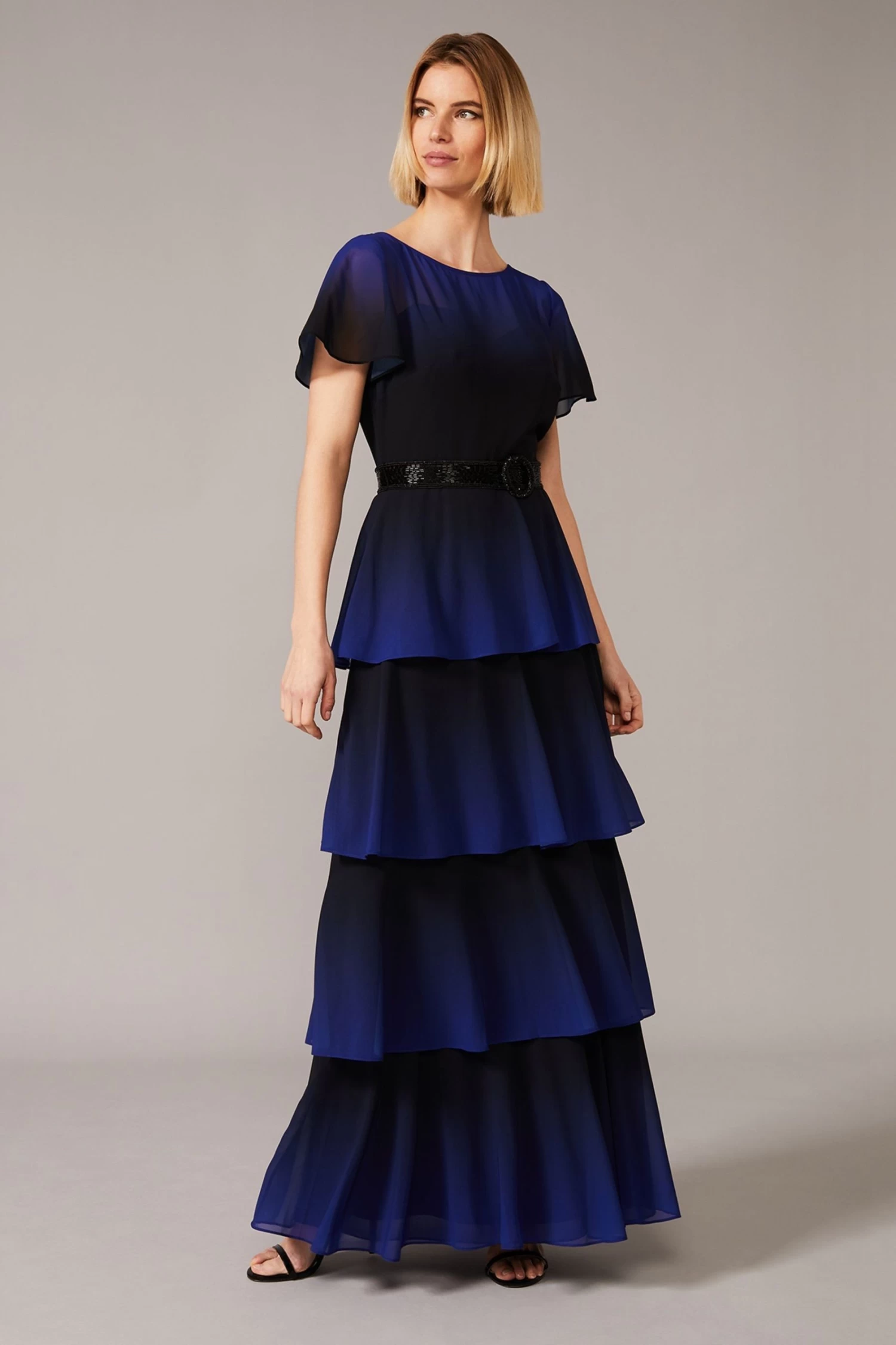 Phase Eight Black Rosalie Dip Dye Tiered Dress 3 Phase Eight Black Rosalie Dip Dye Tiered Dress
