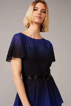 Phase Eight Black Rosalie Dip Dye Tiered Dress 10 Phase Eight Black Rosalie Dip Dye Tiered Dress -Fashion Women 420689s3