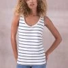Celtic & Co. White V-Neck Vest Top -Fashion Women 420978s