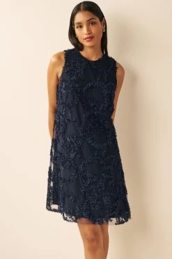 Next Navy 3D Embellished Shift Dress