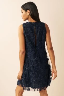Next Navy 3D Embellished Shift Dress -Fashion Women 444631s3