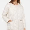 Cortefiel Long Padded Anorak White Jacket -Fashion Women 447417s