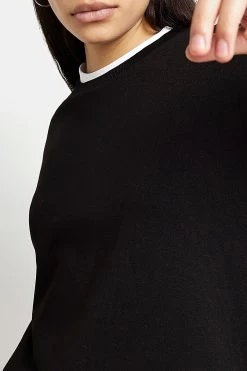 River Island Black Crew Neck Basic Sweat Top -Fashion Women 447817s4