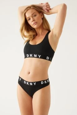 DKNY Black Logo Racerback Bralette