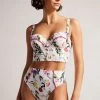 Ted Baker Royella White Longline Cupped Bikini Top -Fashion Women 461541s