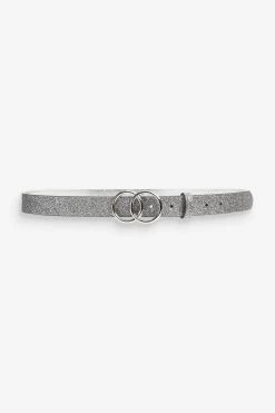 Next Silver Double Circle Buckle Glitter Belt