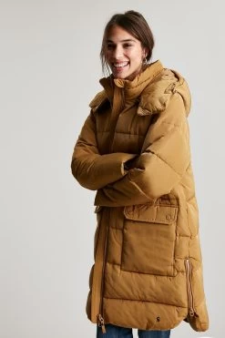 Joules Brown Whitwell Wr Mid-Length Puffer Jacket