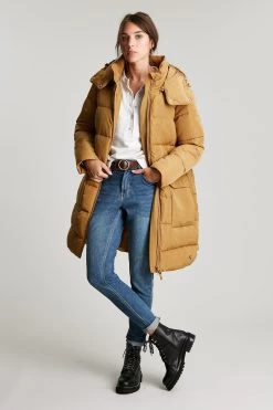 Joules Brown Whitwell Wr Mid-Length Puffer Jacket -Fashion Women 4YQ893s3