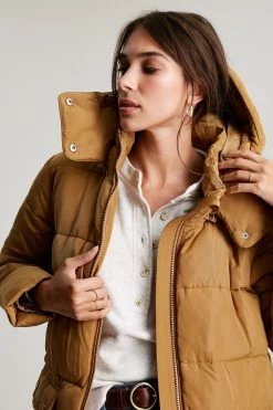 Joules Brown Whitwell Wr Mid-Length Puffer Jacket -Fashion Women 4YQ893s4