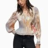 AllSaints Blue Maya Rosalia Top -Fashion Women 514263s