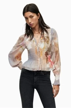 AllSaints Blue Maya Rosalia Top