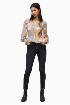 AllSaints Blue Maya Rosalia Top -Fashion Women 514263s3