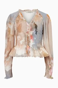 AllSaints Blue Maya Rosalia Top -Fashion Women 514263s5