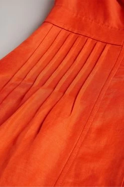 Ted Baker Orange Opalz Fit And Flare Puff Sleeve Midi Dress -Fashion Women 525 733s5