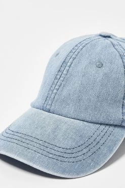 Oliver Bonas Blue Floral Bow Blue Denim Cap Hat -Fashion Women 540867s3