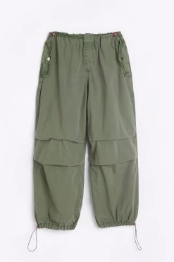 River Island Green Baggy Low Rise Parachute Trousers -Fashion Women 548344s5