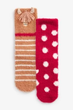 Next Hamish Cow Cosy Bed Socks 2 Pack