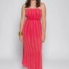 Sundress Red Vanille Striped Maxi Dress -Fashion Women 567656s