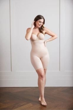 SPANX® Firm Control Oncore Open Bust Mid Thigh Bodysuit -Fashion Women 582 550s3
