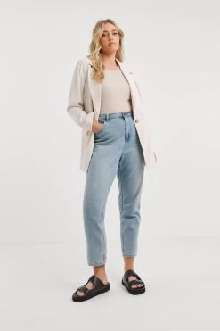 Simply Be Natural Stone Tie Waist Linen Blazer -Fashion Women 603 630s3