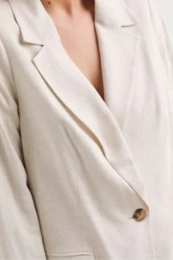 Simply Be Natural Stone Tie Waist Linen Blazer -Fashion Women 603 630s5