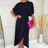 AX Paris Blue Speckled High Low Full Top Midi Dress -Fashion Women 604193s